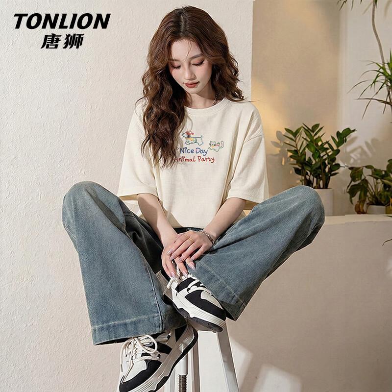 

TonLion Women s Cartoon Print Short Sleeve T-Shirt S