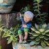 Décoration de Jardin Fisherboy Figurine Résine Ornements Pelouse Extérieure Maison Garçon Pêcheur Sculpture Décorative pour Maisons Bureaux Cour