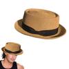 Straw Boater Hat Straw Panama Hat Straw Fedora Hat for Outdoor Activities