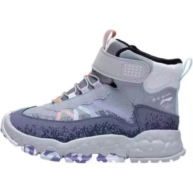 

Li Ning Kids Outdoor Trendy Sports High-Top Shoes Kids Shoes Gray White YKES012-34 31