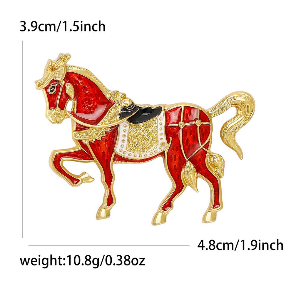 Enamel Horse Brooch for Women Animal Lapel Pins Party Accessories Valentine's Day Gifts