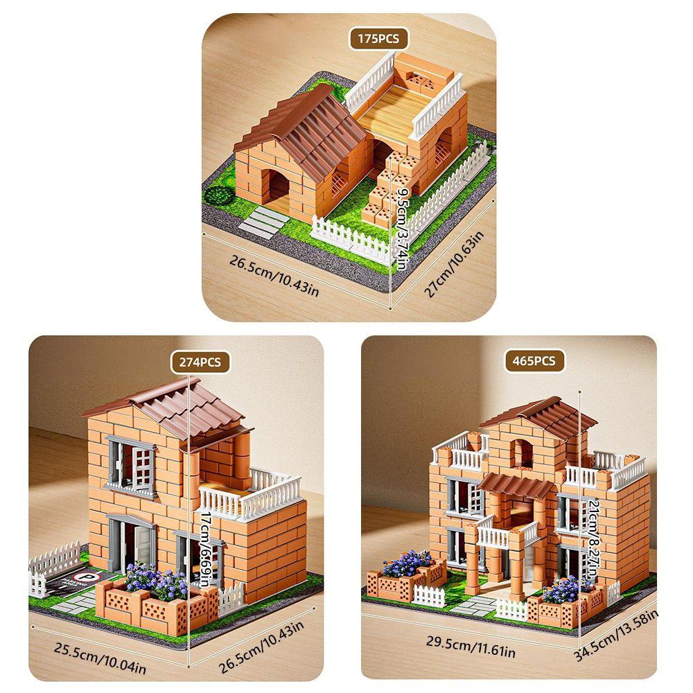 Multicolor Simulation Brick Houses Kit Plastic Assemble Toy Educational Toy