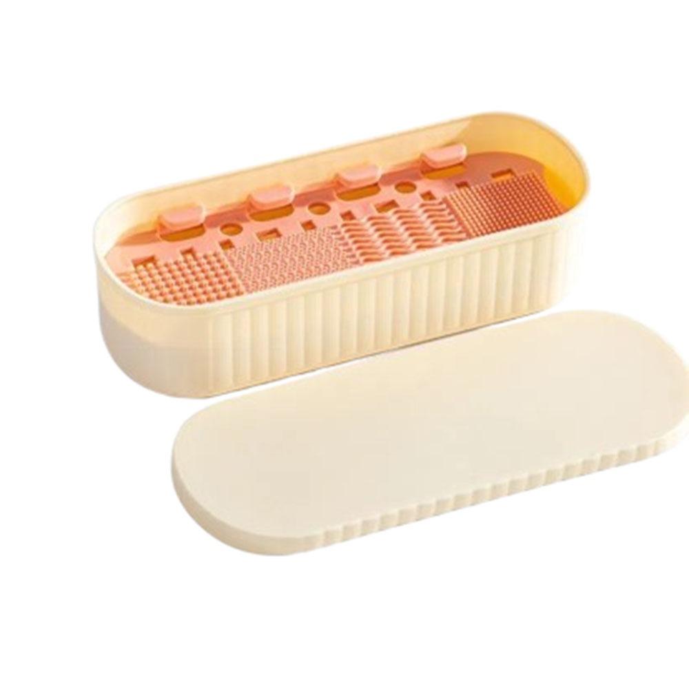 3-in-1 Makeup Brush Cleaning Box Drain Sponge Storage Powder Puff Washer Scrub Cup Multifunction Makeup Brush Cleaner Mat