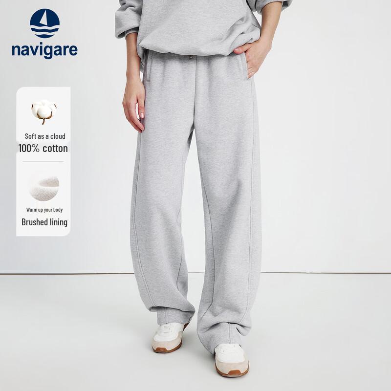 Navigare Women's 2025 Autumn/Winter All-Cotton Wide-Leg Casual Trousers