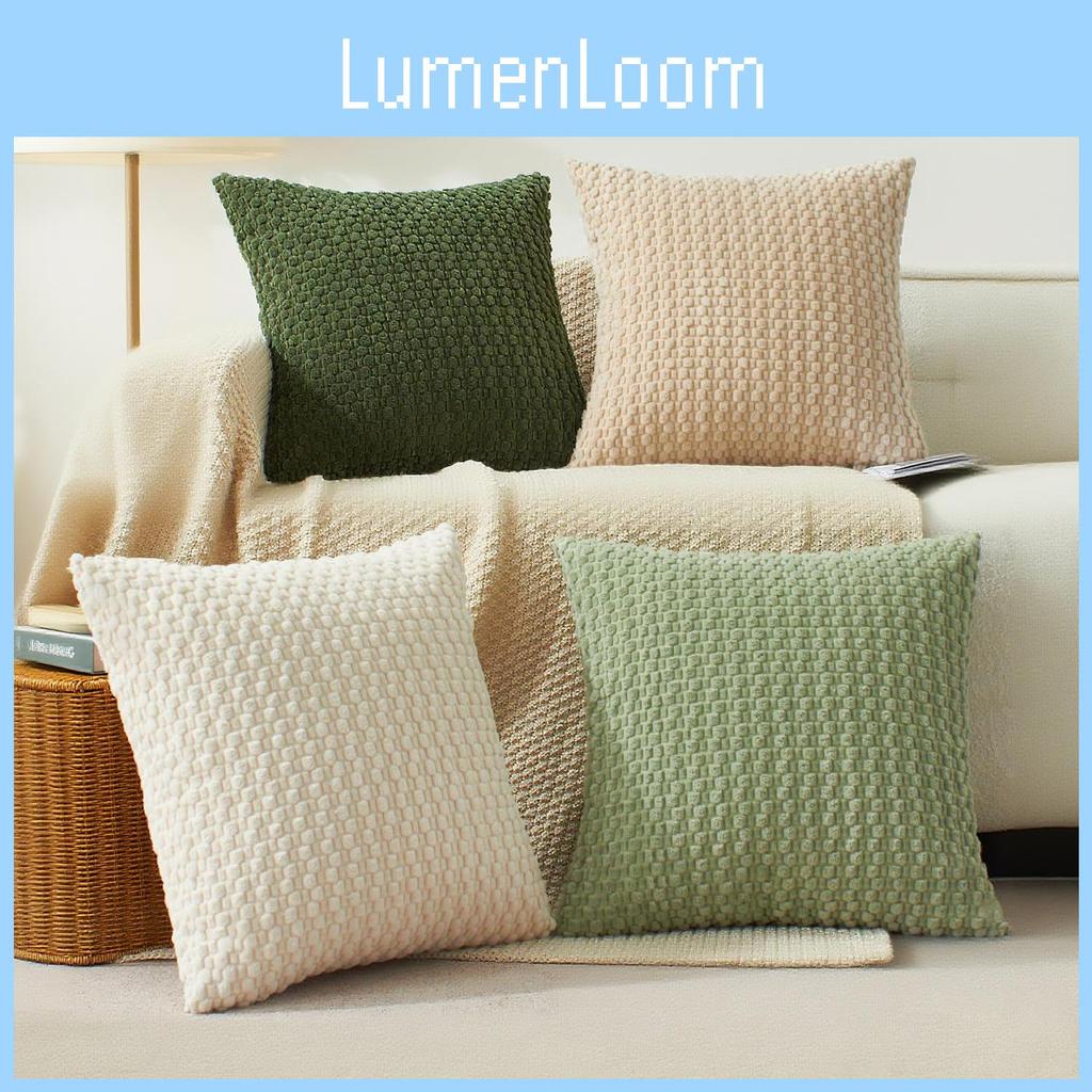 Solid Color 3d Bubble Plush Corduroy Pillow Cover For Home Living Room Couch Decor