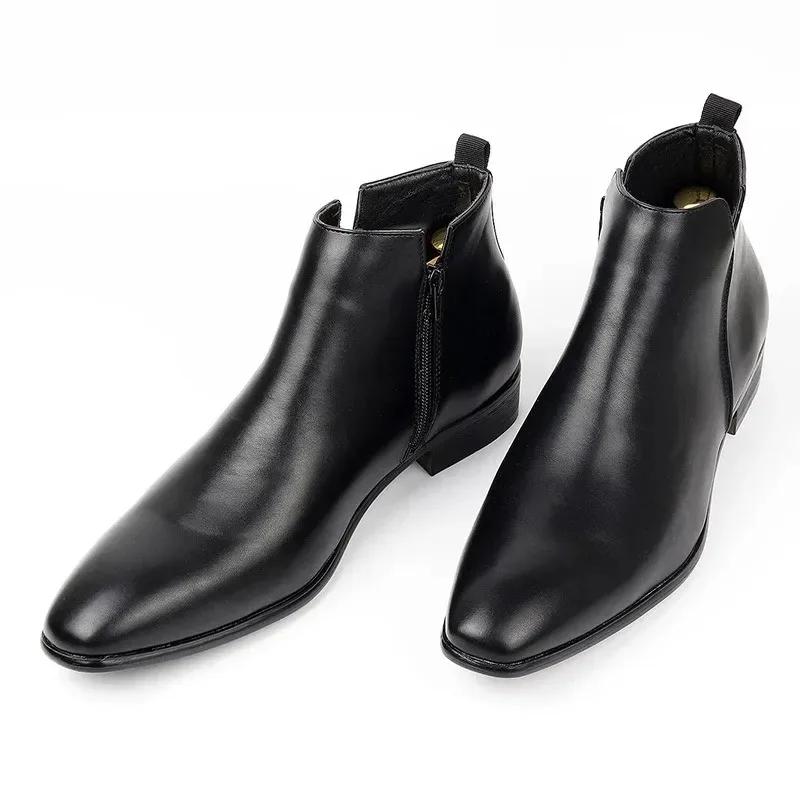 Fashion 2024 New Hot Selling Men Chelsea Boots Foreign Trade Small Square Head Men's Shoes with All Fashionable Men's Ankle Boots