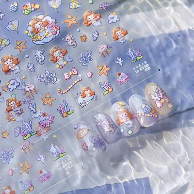 Shell Light Mermaid Nail Art Sticker DIY Making Creative Decorative Stickers
