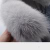 2025 Autumn/Winter Women's Denim Jacket with Detachable Faux Rabbit Fur Liner