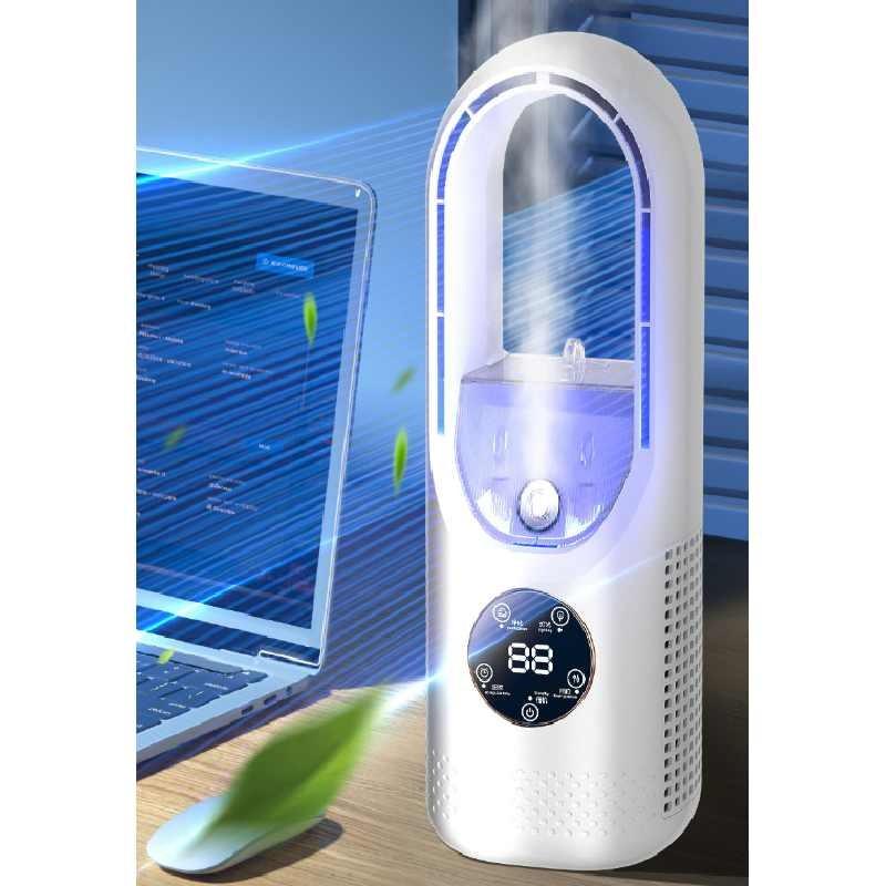 Mini Desktop Cooler Usb Rechargeable Fan With Mist Spray For Office And Home Use