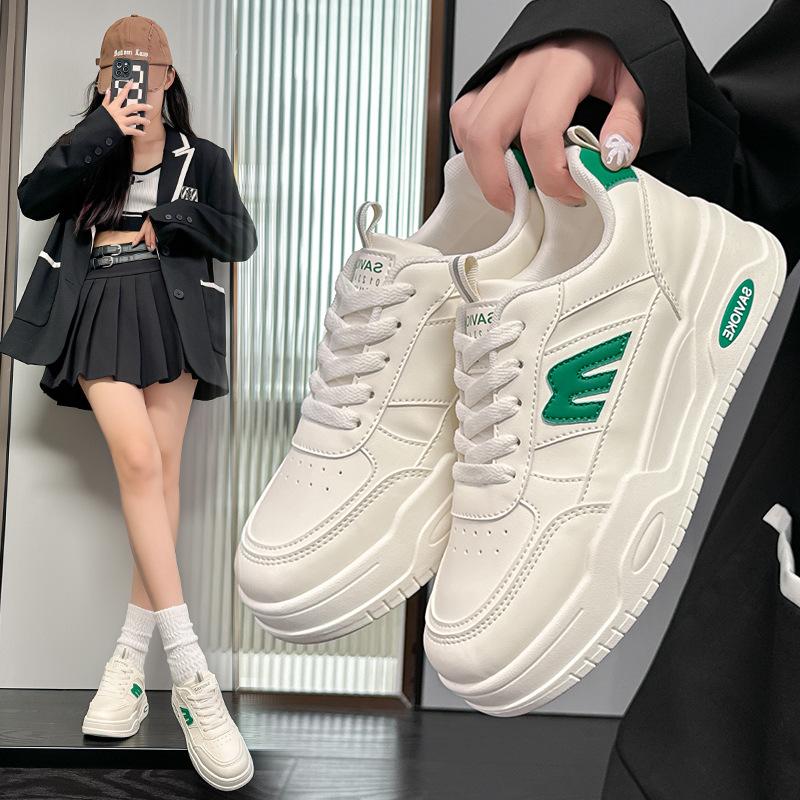 Spring and Autumn New Sports Leisure Ins Leather Soft Sole Single Shoes Student Board Shoes