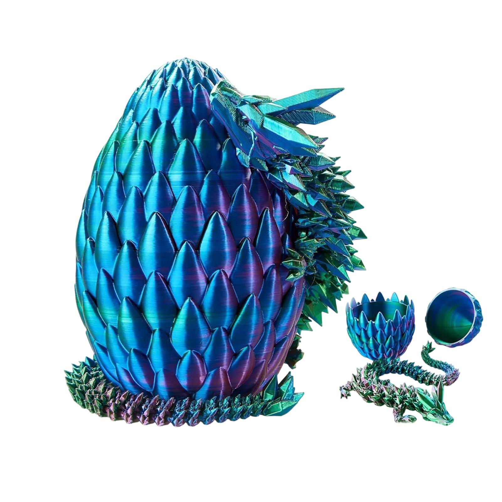 

Таинственный дракон в костюме-яйце, 3D-печатный дракон с яйцом, Полностью шарнирно-сочлененный гибкий дракон с яйцами, 3D-печатная подарочная игрушка One Size зелёный