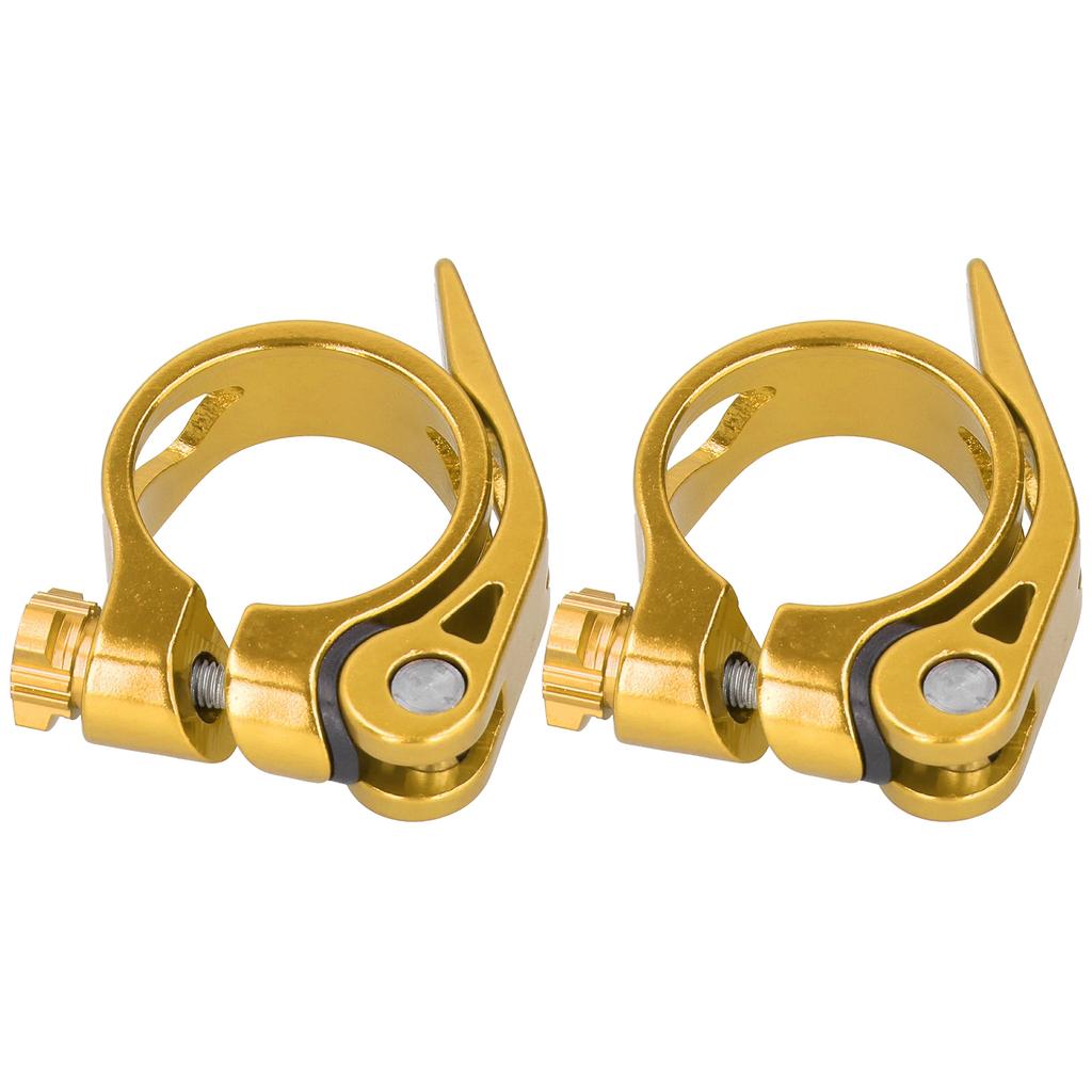 2Pcs 34.9MM Mountain Road Bike Quick Release Seat Post Clamp Tube Clip Accessory(d"or )
