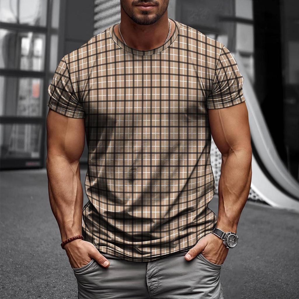 Super Elastic Casual Short Sleeved Mens Daily Party Home Social T Shirt Solid Color Vintage Streetwear Stripe Collision Color 20