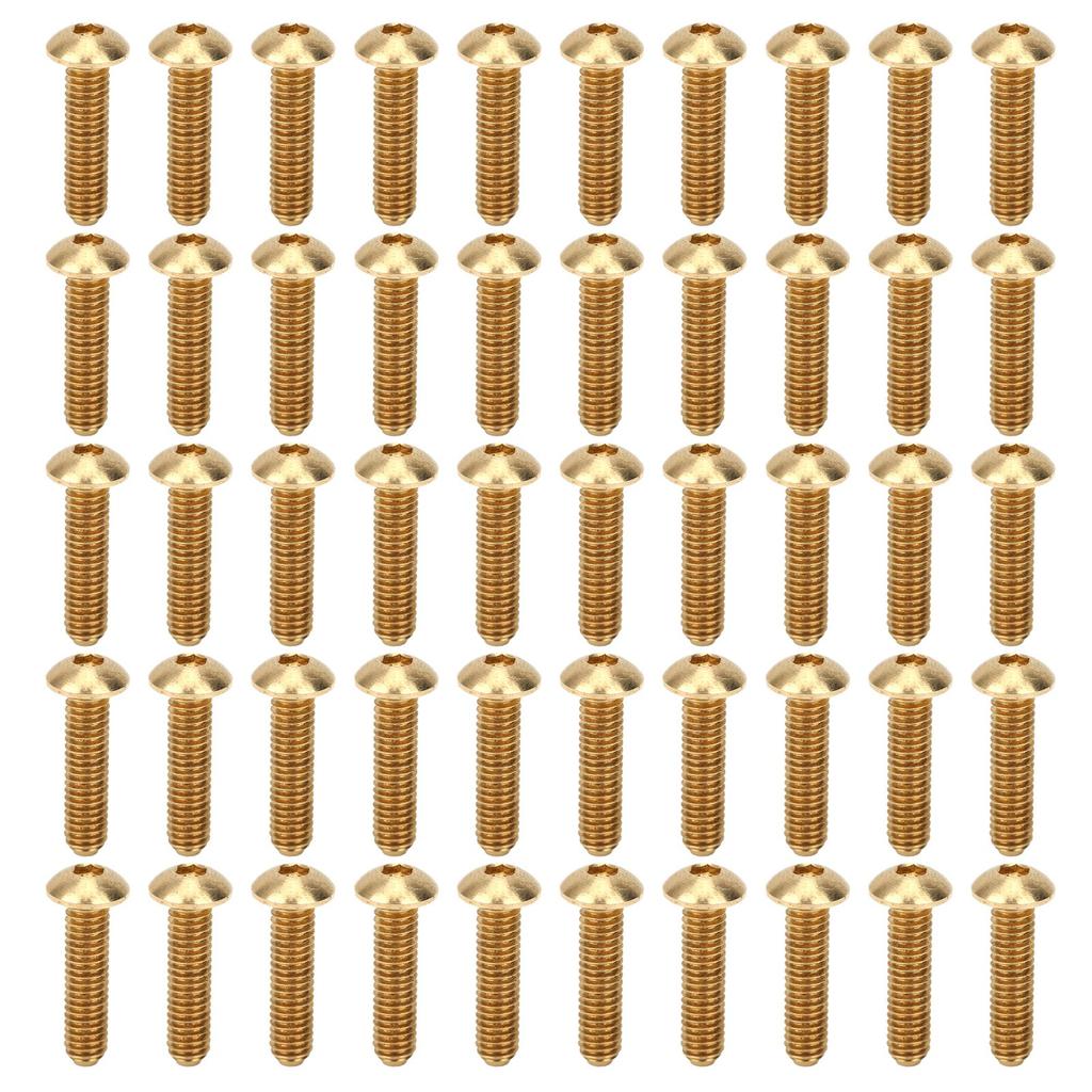 50Pcs Hex Socket Screws Half Round Head Pure Copper Hardware Accessories FastenersM4 X 16mm