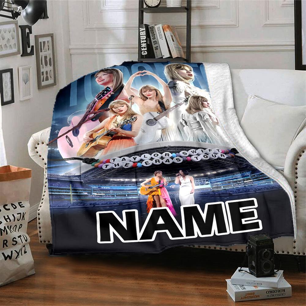 Customizable Singer Taylor Throw Blanket – Personalized Name, All-Season Cozy Snug Blanket, Machine Washable, Personalized Blanket
