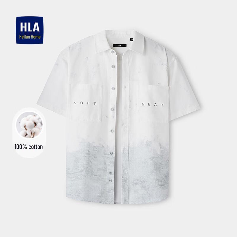 

HLA Men s Bleached Gradient Loose-Fit Short-Sleeve Cotton Shirt 41
