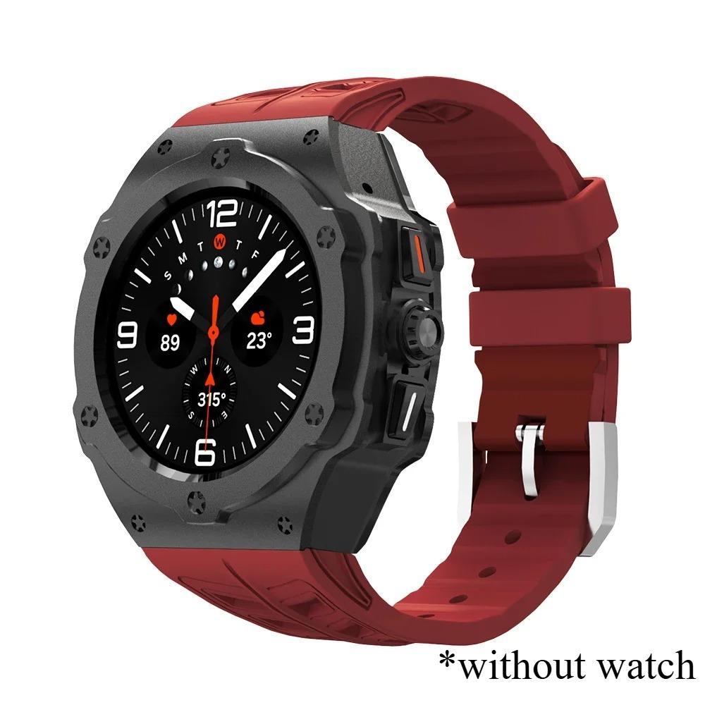 Luxury Modification Kit for Samsung Galaxy Watch 8 Ultra 2025 Carbon Case Rubber Strap for Galaxy Watch 7 Ultra 47mm Accessorie