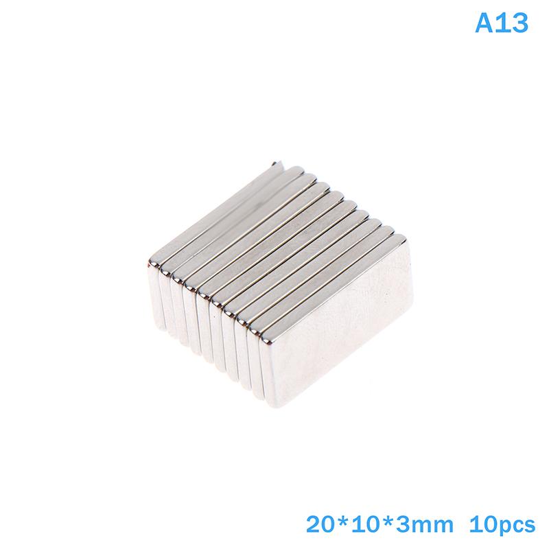 10 Stück Magnete in verschiedenen Größen Starker Neodym-Magnet N35 Ndfeb Permanentmagnetische Imanes Block Leistungsstarke Magnete Kühlschrank