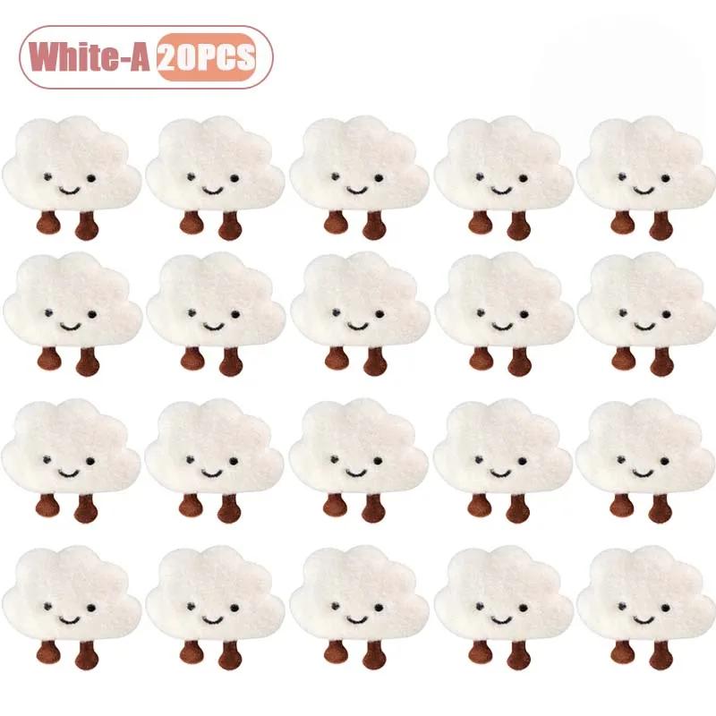 1-20PCS Cute Cloud Shaped Pendant Cartoon Decor for Girls Versatile Plush Brooch Keychain Bag Charm Accessories Gift Pendant