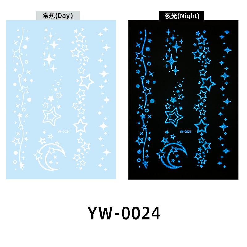 Glow In The Dark Indian Lace Tattoo Stickers - Henna Style Hand Body Art