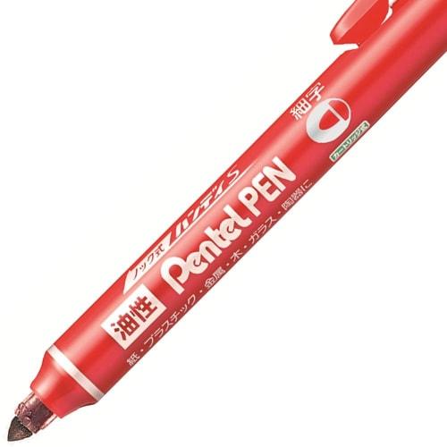 Pentel Knock Type Permanent Marker Handy S PentelPEN Fine Point Red 10 Pieces NXS15-BP