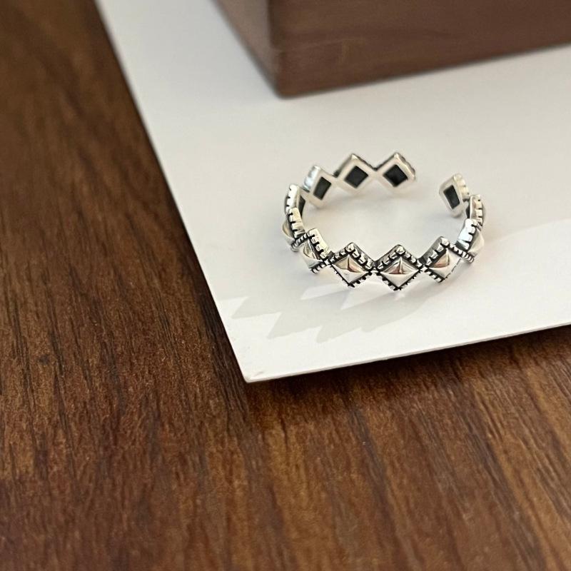 VENTFILLE 925 Sterling Silver Pearls Beading Double Layer Ring for Women Girl Gift Luck Simple Retro Jewelry Dropshipping