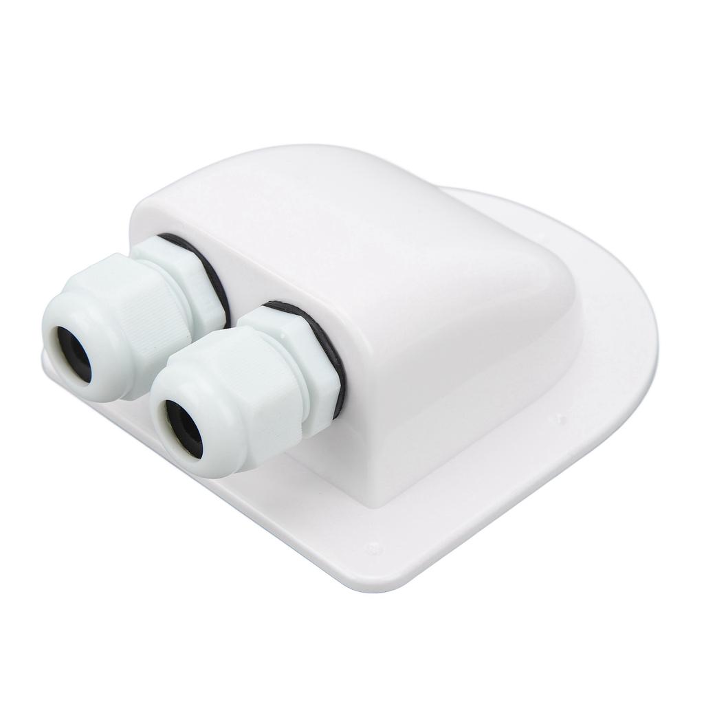 Cable Entry Gland Box IP68 Waterproof Weather Resistant Dual Cable Entry Housing for RV Roof Boat Yacht White