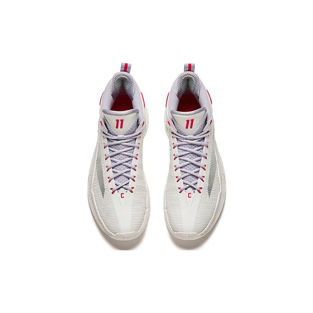 New Anta KT9 Cushioned Wear Resistant Breathable Mid Top Basketball Shoes Men's White 112411101-5