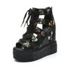 Hot Print Leisure Wedges Women's Shoes Summer Shoes Women Sandals Platform Shoelaces High Heels Casual Shoes Woman