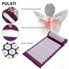 Tapis d'acupression Shiatsu avec coussin de massage à picots Applicateur de Kuznetsov Coussin de Sport Fitness Yoga Pilates Masseur d'Exercice