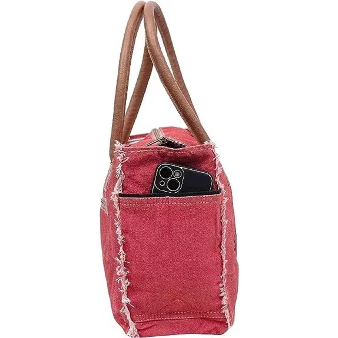 Сумка Sel De Mer из переработанного холста Розовая большая сумка из переработанного — фото 3