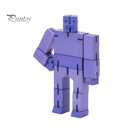 Wooden Cube Robot Toy Educational Transforming Robot Action Figure 3D Puzzle Twisted Cube Robot Building Block Toy Toddlers Boys Girls Gift