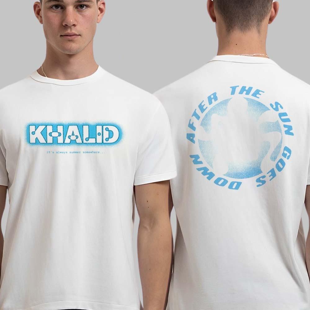 Khalid After The Sun Goes Down Merch Logo Two Sided T-Shirt Gift for Fans S
