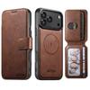 iPhone 17 Pro Flip Case: Card Slot, Magnetic, 3-in-1 Wireless Charger Stand, Leather S25U