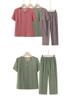 Stylish Summer Set: Short-Sleeve T-Shirt & Pants for Middle-Aged & Elderly Women