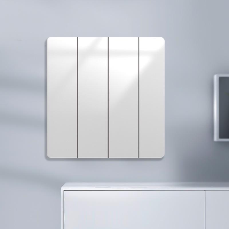 Huihuang Grå Herdet Glass Speil 1-Gangs 5-Hulls Bryter Stikkontakt Panel 86-Type Vegginnfelt.