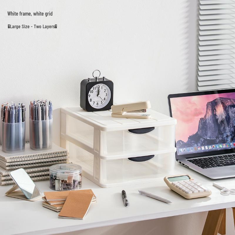 Transparent Drawer-Style Desktop Storage Box for Household Items and Cosmetics