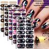 New Luminous Halloween Nail Art Sticker 16 Nail Oil Film Nail Sticker European and American Dark Nail Art Sticker