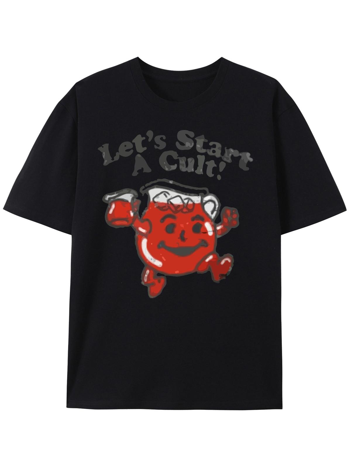 Lets Start A Cult T Shirt Men S Casual Graphic Print T-Shirt S разноцветный