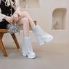 2025 Autumn and Winter New Short Boots Women's Double-layer Design Irregular Trouser Tube Boots Thick Sole Inner Height Increase Women's Shoes Me