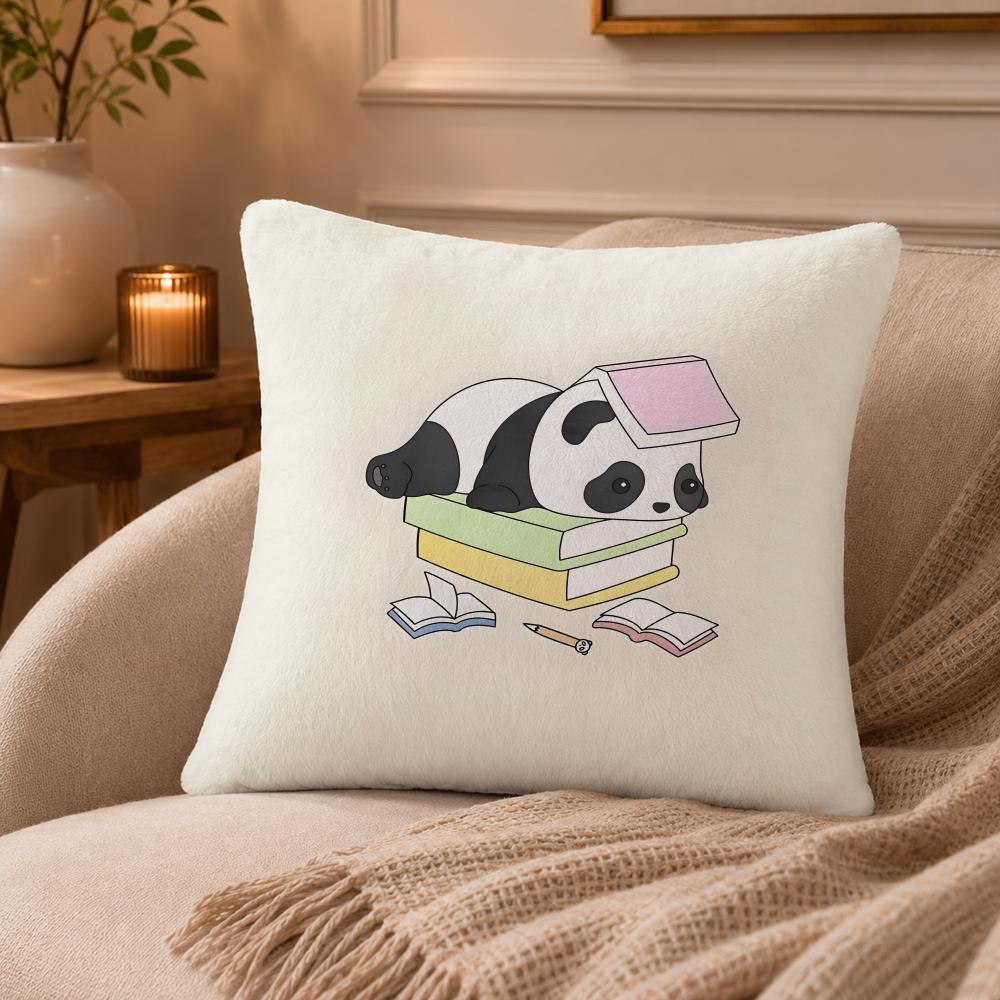 panda Cushion Cover Anti-dustmite Pillowcase Invisible zipper silky short plush Sofa cushion cover