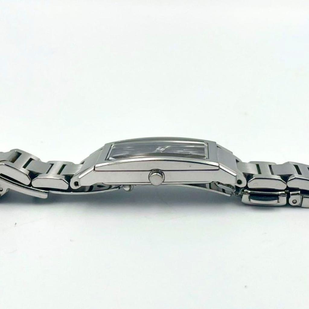 Used 976 Good Condition New Battery CITIZEN XC Citizen Square Black Dial Watch Quartz Stainless Steel Ladies Working Item