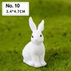 Cute White Hare Easter Decoration Dollhouse Ornament Miniature Rabbit Figurine Micro Landscape Resin Bunny Statue Fairy Garden