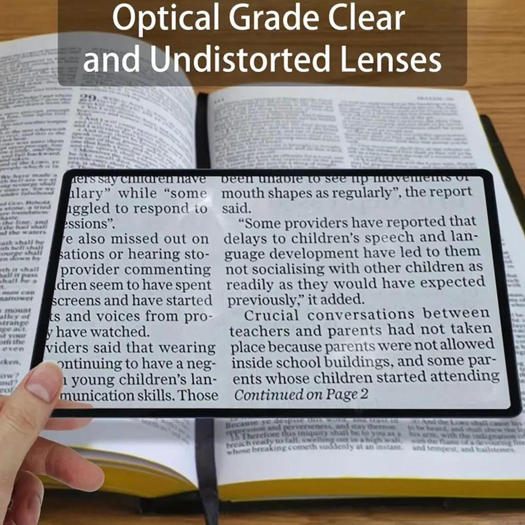 A5 Magnifying Glass Light Full Page Large Sheet Magnifier Magnifying Glass Book Page Magnification 3X Ultra-thin Magnifier Loupe