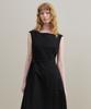 Artid Boat Neck Belted Dress_Black