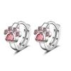 Korean Style Cat Paw Earrings with Diamond-Studded Hearts – Elegant, High-End Ear Cuffs for Autumn/Winter