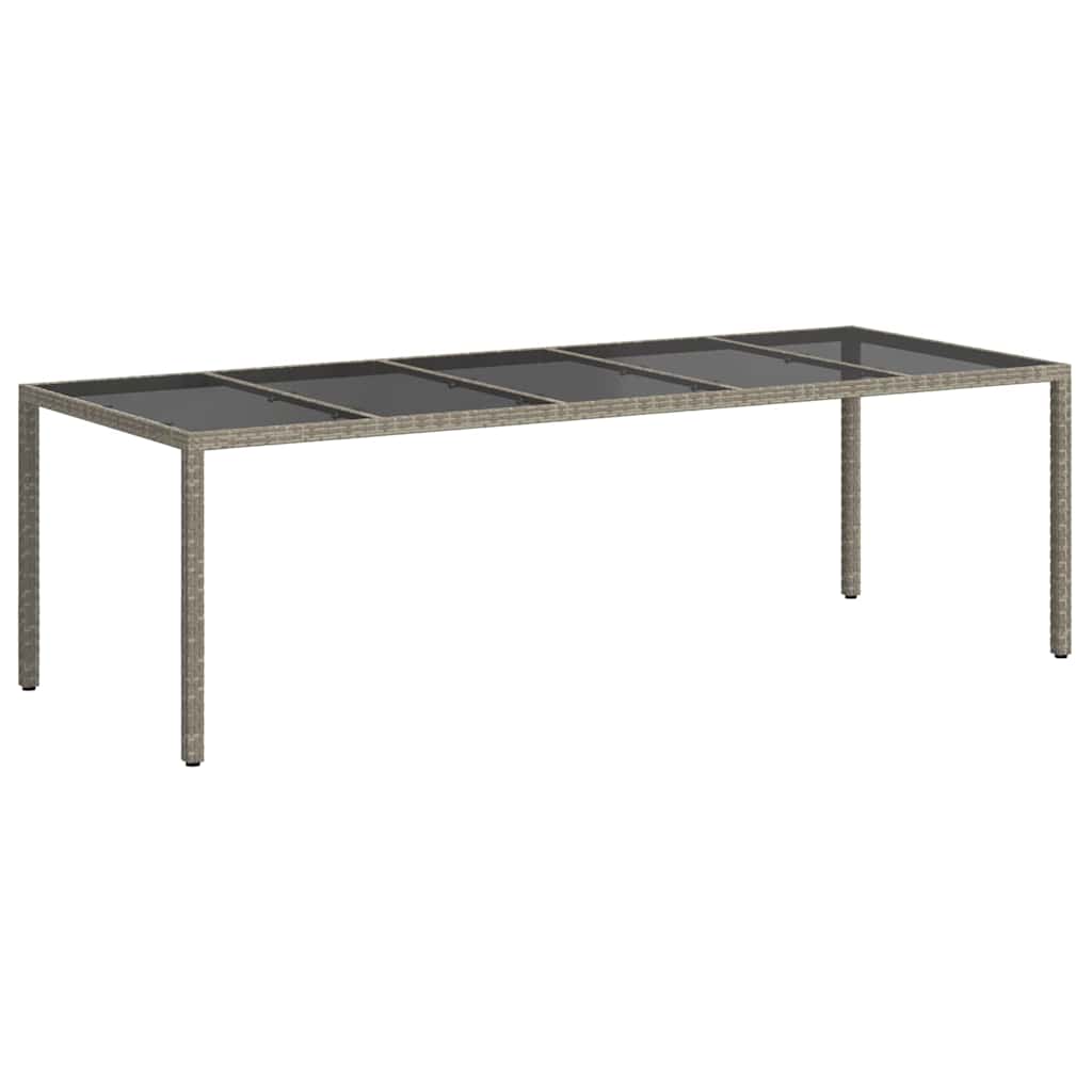 Garden Table Gray 250 x 100 x 75 cm Poly Rattan