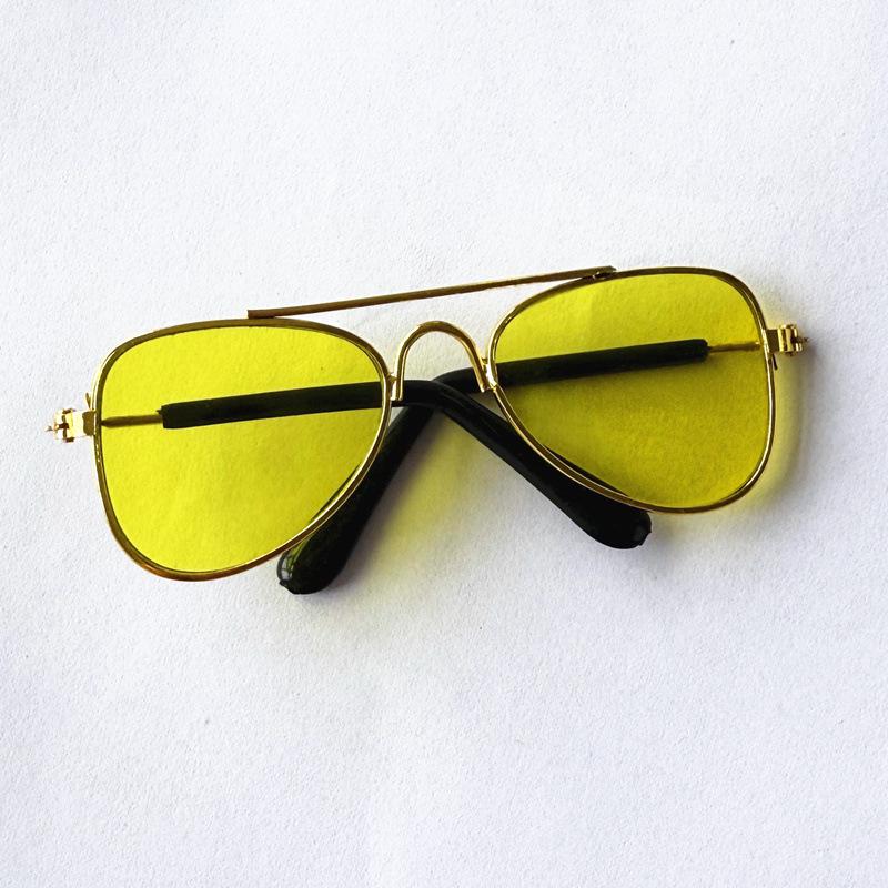 Pet Fashion Round Sunglasses for Cats & Dogs - 9cm Cotton Doll Accessories