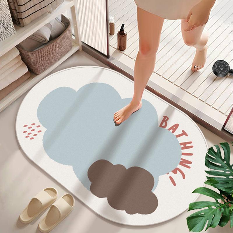 Water-absorbing and Non-slip Bathroom Floor Mat, Diatom Mud Floor Mat At the Door of the Bathroom, Kitchen Entry