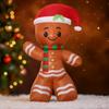 7.8FT Christmas Inflatable Gingerbread Man Xmas Decor Holiday Supplies LED Santa Home Decor Ornament Gift Xmas Yard Decoration